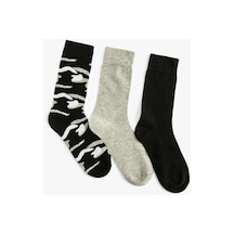 Koton 3'lü Soket Çorap Seti Çok Renkli Desenli Multıcolor 4wam80098aa 4WAM80098AAMIX