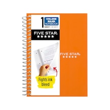 Spiral Defter, 1 Konu, Kolej Çizgili Kağıt, 7 X 4-3/8, Kişisel Boyut, 80 Sayfa, Turuncu 450048cd1-ecm Çok Renkli