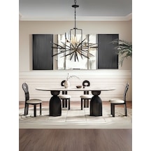 İmperial İtalyan Still Oval Traverten Yemek Masası 80x160 Siyah