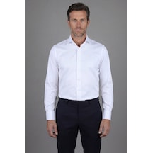 Bisse İtalyan Regular Fit Double Manşet Pamuk Beyaz Erkek Gömlek Gmkls092230019 D01