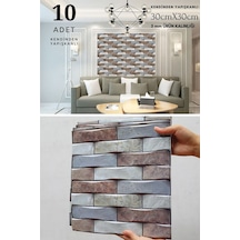 Technosmart 10adet 30x30cm 3d Kendinden Yapışkanlı Duvar Kaplama Su Geçirmez Dekorasyon Mutfak Banyo