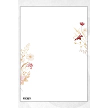 A5 Çiçek Bloknot Çizgisiz Defter - 50 Yaprak - Memopad - Notepad - Not Defteri - Not Kağıdı - 3207 Çok Renkli