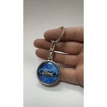 Ford Logolu Damla Metal Anahtarlık Çift Yönlü 1 Adet