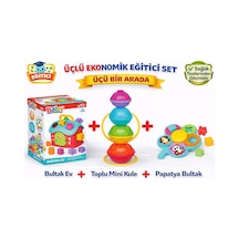 3'lü Bebek Gelişim Seti 4 Papatya Bultak + Bul-tak Ev + Toplu Mini Kule