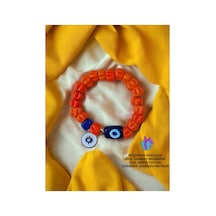 Cam Bodrum Boncuk Charm Nazar Boncuk Bileklik Nazar Boncuklu Bileklik Turuncu 87995440