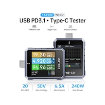 Fnırsı Fnb-c2 Usb Pd 3.1 Type-c Hızlı Şarj Test Cihazı 240w, E-marker Okuma