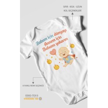 Morivokids Babaya Ve Anneye Özel Kısa Kollu Bebek Body %100 Pamuk Beyaz