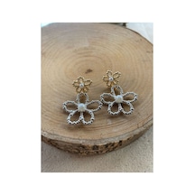 İncili Papatya İki Renkli Küpe Gold/silver - 737637078 Gold/silver - 737637078 Gold/silver