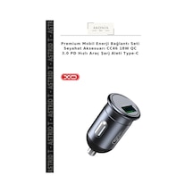 Premium Mobil Enerji Bağlantı Seti Seyahat Aksesuarı Cc46 18w Qc 3.0 Pd Hızlı Araç Şarj Aleti Type-c