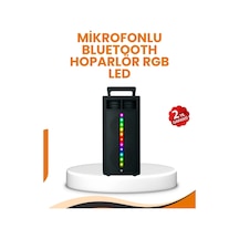 Bluetooth Işıklı Hoparlör - 2x5w Güç Usb + Tf Kart + Fm Radyo Siyah Renk Kopya