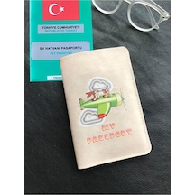 Vip Gift Pet Pasaport Kılıfı Ev Hayvanı Kedi Köpek Nil Yeşili Vegan Deri P Pembe