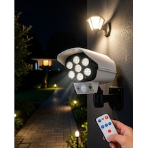 77 Led'li Güneş Enerjili Güvenlik Lambası Ve Kukla Kamera Hareket Sensörlü, 2400mah Pilli 45775882