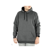 Barlashive Erkek 3 İplik Pamuklu Kapüşonlu Cepli Oversize Hoodie Sweatshirt - Füme Çok Renkli