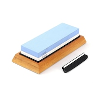 Wezone 1000/6000 Zımpara Taşı Seti, Dayanıklı Beyaz Korundum, Bambu Ve Silikon Kaymazsız Tabanlı, Çakı Ve Aletlerinizi Keskinleştirin