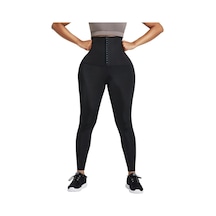Mistirik Sauna-tayt Model Korse Toparlayıcı Ve Sıkılaştırıcı Etkili Yüksek Bel Agraflı Sauna Termal Tayt SiYAH