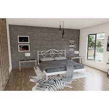 Metalia Metalia Gm 301 Gold Dublex Metal Karyola Beyaz 140X190