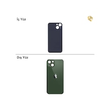 İphone Uyumlu13 Mini Yeşil Renk Arka Kapak Arka Cam Batarya Kapağı Lazer Kesim Kapak Pil Kapağı Standart