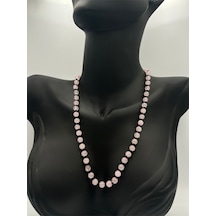 Sertifikalı Doğal Taş Pembe Kuvars Taşı Kolye Aaa Kalite 6mm Çok REnkli