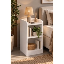 Sulorahome Beyaz Komodin Ve Dekoratif Kitaplık