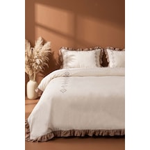 Damask Flora %100 Pamuklu Nevresim Takımı - 4 Parça Bej