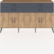 Arges Konsol 2 Raflı 4 Çekmeceli 8 Kapaklı 176x30x99 Çam-çam/antr Çam-çam/antrasit