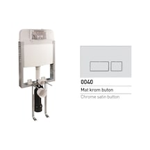 Nkp Mat Gri Gömme Rezervuar Seti Asma Klozet Uyumlu 8 Cm 3/6 Litre 0020-0040 Gri