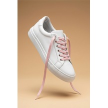 Last İcon Pudra Pembe Renk Yassı Örgü Ayakkabı Bağcığı Spor Pudra Pembe