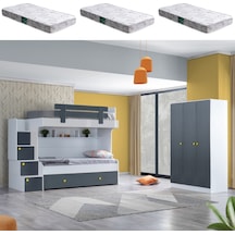 Ranza, Metris Yavrulu Ranza 3 Kapaklı Dolap 3 Adet Comfort Yatak 90 X 190 CM