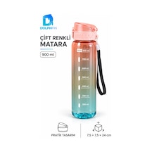 Çift Renkli Matara 900 Ml Askılı Kapaklı Su Şişesi Suluk Cok Renkli