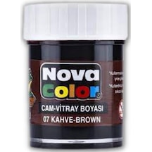 Kahverengi Cam Boyası Vitray Boyası 25 ML 1 Adet Nova Color Su Ba Kahverengi