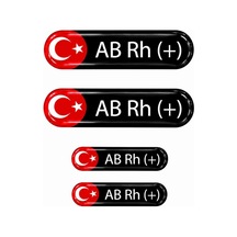 Redline Grafik Damla Kan Grubu Sticker Siyah 4 Adet Ab Rh Pozitif Kan Grubu Etiketi