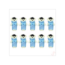 Minik Ayıcık Süs, 11CM X 6CM - Mavi - 10 Adet