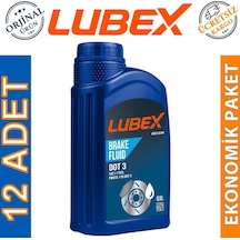 Lubex Brake Fluid Dot 3 Fren Hidrolik Yağı 500 Ml 12 Adet