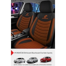 Panther Serisi Keten Kumaş Oto Koltuk Kılıfı Hyundai İ20-i30-accent-blue-era-getz Uyumlu Taba