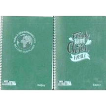 Sim Enjoy A4 96 Yap.kareli Plastik Kap.spiralli Defter Koyu Yeşil