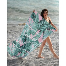 Yorka Design Sweet Summer Yaprak Desenli Plaj Havlusu