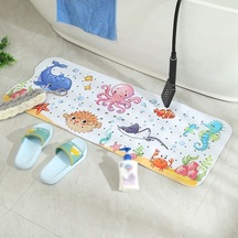 Pvc Banyo Anti-skayma Matı - 100x40cm Büyük Boy - Deniz Altı Kartoon Desenli - Su Çıkış Delikli - Bebekler İçin Güvenli Yıkama Çok Renkli Çok Renkli