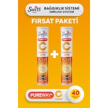 Swiss Bork C Vitamini 1000 Mg Çinko D3 K2 İçeren 20 Efervesan Tablet 2 Li Avantaj Paket