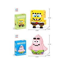 Bricks Sünger Bob Ve Patrick 2'li Figür 3d Yapboz Puzzle Yapı Taş