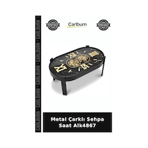 Metal Çarklı Sehpa Saat Salon Saati Masa Üstü Çok Renkli
