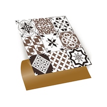Tink KENDİNDEN YAPIŞKANLI KARMA KAHVELİ SİYAH DESENLİ PVC KARO 30X30