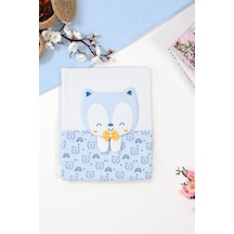 Erkek Bebek Çift Katlı Natural Penye Battaniye Stl6981 mavi