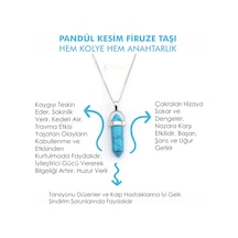 Mystic Energy Doğal Taş Firuze Taşi Pandül Kesim  Kolye&Anahtarlık Mavi