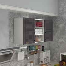 Kenzlife Hazır Mutfak Dolabı Pırasa90 Gri Mod2 90 120 32 Mebran Kapak Suntalam Gövde Beyaz