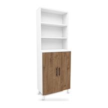 Tr Lidya Dolaplı Kitaplık 6 Raflı 2 Kapaklı 65 Cm, Atlantik Çam - Beyaz Genel