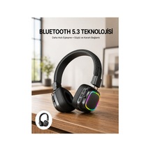 Renkli Işık Efektli Bluetooth 5.3 Müzik Kulaklığı Yeni Nesil - Hs08377040-2839 Renkli