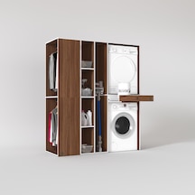 Kenzlife Çamaşır-Kurutma Makinesi Dolabı Ve Giysi Dolabı Çekmeceli Attar Sol Cvz 187 160 60 Banyo Çok Renkli