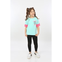 Toontoy Kids Toontoy Kız Çocuk Fearless Smile Baskılı Tişört Mint Yeşili