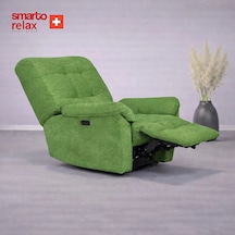 Smarto Relax Porto Comfort Elektrikli Döner Sallanan Tv Koltuğu Kontrol Panelli Ergonomik Polyester Baba Koltuğu Bej