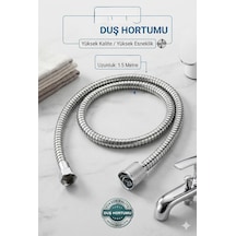 1,5 Metre Çelik Örgü Duş Hortumu Dayanıklı Spiral Duş Hortumu Kırılmaz & Sızdırmaz Gri